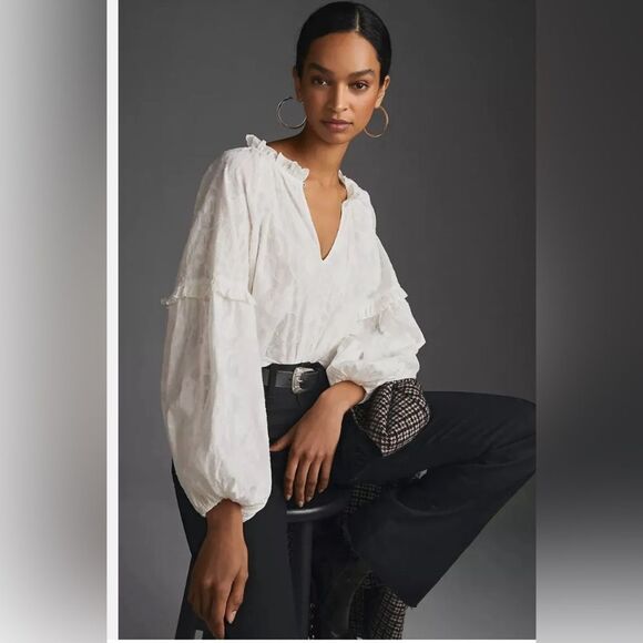 Anthropologie blouse new with tags size extra small petite  EUC - Picture 1 of 13